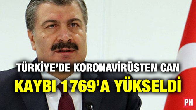 TÜRKİYE’DE KORONAVİRÜSTEN CAN KAYBI 1769’A YÜKSELDİ