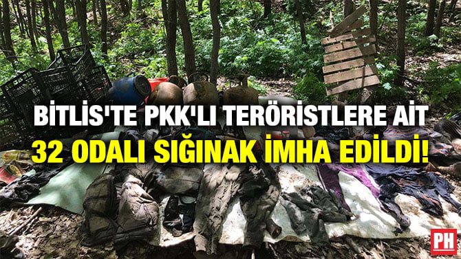 BİTLİS’TE PKK’LI TERÖRİSTLERE AİT 32 ODALI SIĞINAK İMHA EDİLDİ!