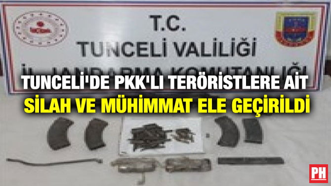 TUNCELİ’DE PKK’LI TERÖRİSTLERE AİT SİLAH VE MÜHİMMAT ELE GEÇİRİLDİ