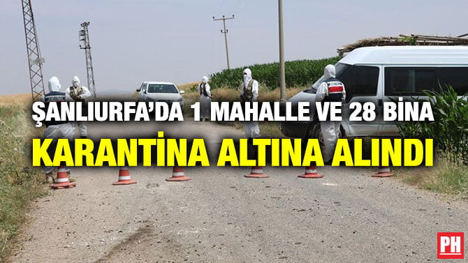ŞANLIURFA’DA 1 MAHALLE VE 28 BİNA KARANTİNA ALTINA ALINDI