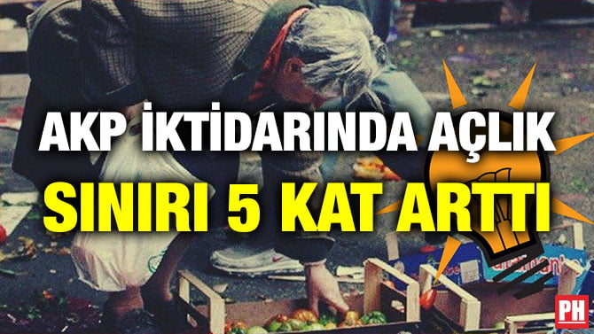 AKP İKTİDARINDA AÇLIK SINIRI 5 KAT ARTTI