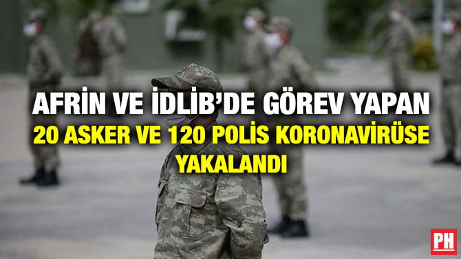 AFRİN VE İDLİB’DE GÖREV YAPAN 20 ASKER VE 120 POLİS KORONAVİRÜSE YAKALANDI