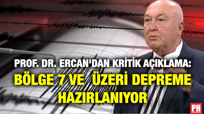 PROF. DR. ERCAN’DAN KRİTİK AÇIKLAMA: BÖLGE 7 VE  ÜZERİ DEPREME HAZIRLANIYOR