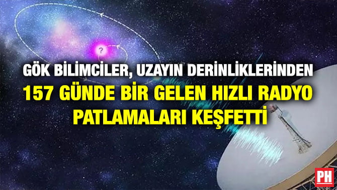 GÖK BİLİMCİLER, UZAYIN DERİNLİKLERİNDEN 157 GÜNDE BİR GELEN HIZLI RADYO PATLAMALARI KEŞFETTİ