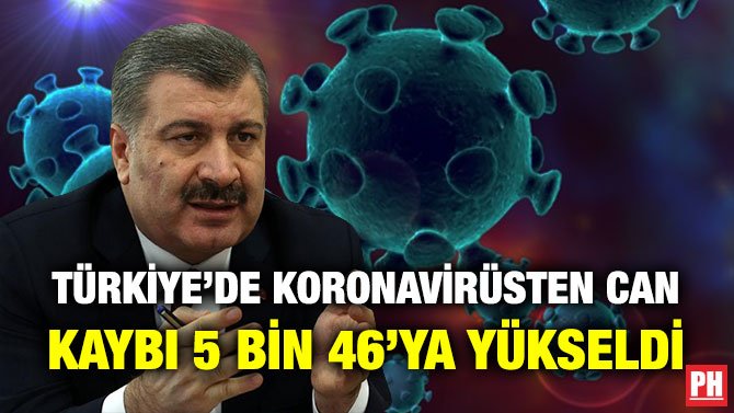 TÜRKİYE’DE KORONAVİRÜSTEN CAN KAYBI 5 BİN 46’YA YÜKSELDİ