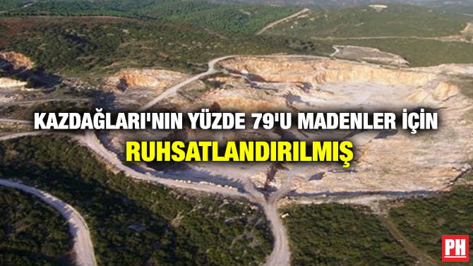 KAZDAĞLARI’NIN YÜZDE 79’U MADENLER İÇİN RUHSATLANDIRILMIŞ
