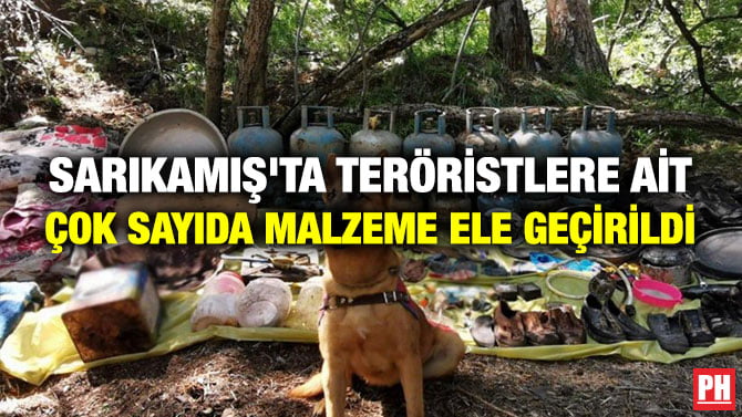 SARIKAMIŞ’TA TERÖRİSTLERE AİT ÇOK SAYIDA MALZEME ELE GEÇİRİLDİ