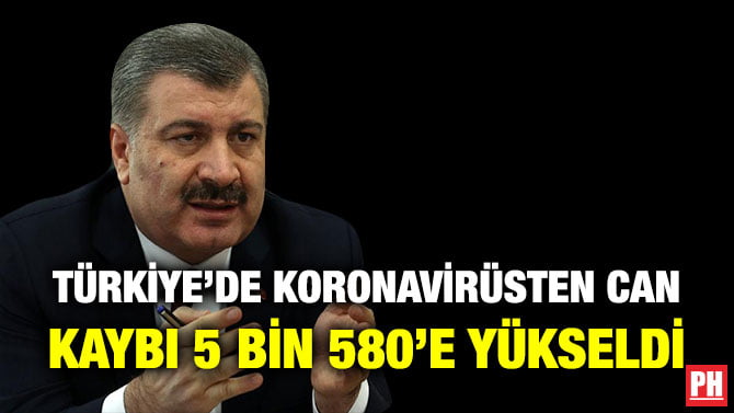 TÜRKİYE’DE KORONAVİRÜSTEN CAN KAYBI 5 BİN 580’E YÜKSELDİ
