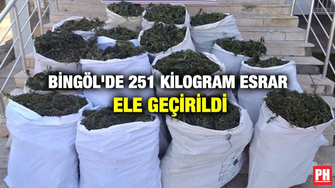 BİNGÖL’DE 251 KİLOGRAM ESRAR ELE GEÇİRİLDİ