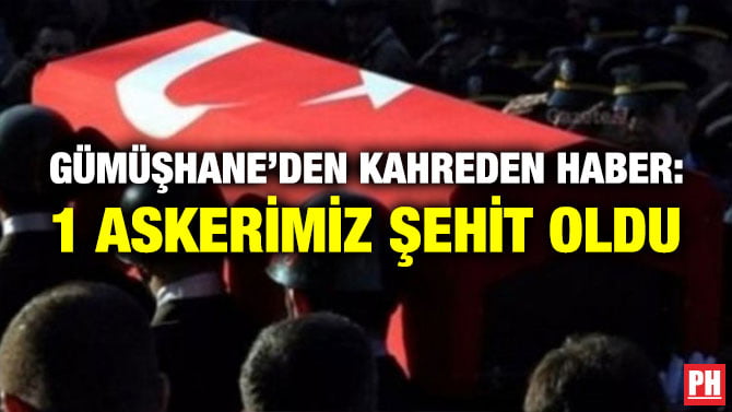 GÜMÜŞHANE’DEN KAHREDEN HABER: 1 ASKERİMİZ ŞEHİT OLDU