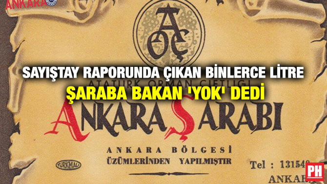 SAYIŞTAY RAPORUNDA ÇIKAN BİNLERCE LİTRE ŞARABA BAKAN ‘YOK’ DEDİ