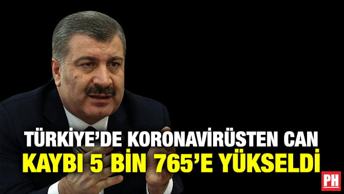 TÜRKİYE’DE KORONAVİRÜSTEN CAN KAYBI 5 BİN 765’E YÜKSELDİ