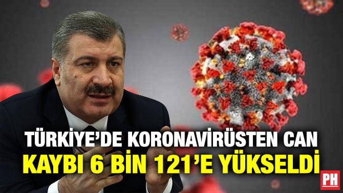 TÜRKİYE’DE KORONAVİRÜSTEN CAN KAYBI 6 BİN 121’E YÜKSELDİ