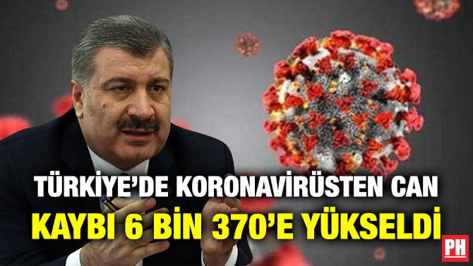 TÜRKİYE’DE KORONAVİRÜSTEN CAN KAYBI 6 BİN 370’E YÜKSELDİ