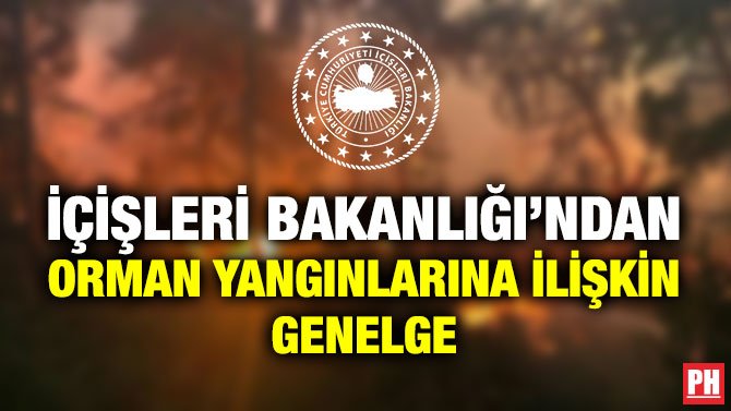 İÇİŞLERİ BAKANLIĞI’NDAN ORMAN YANGINLARINA İLİŞKİN GENELGE