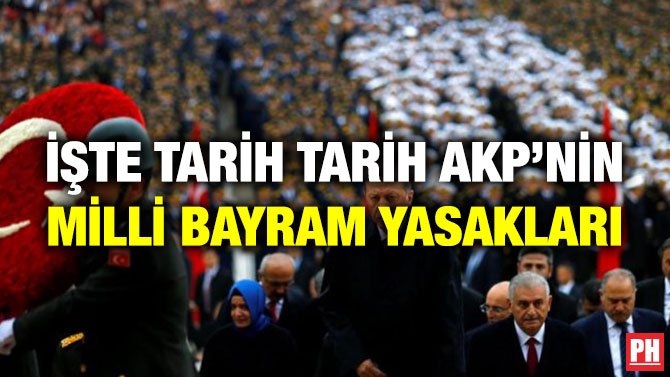 İŞTE TARİH TARİH AKP’NİN MİLLİ BAYRAM YASAKLARI