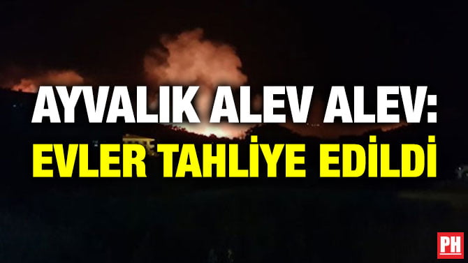 AYVALIK ALEV ALEV: EVLER TAHLİYE EDİLDİ