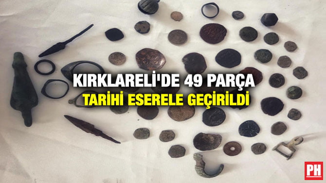 KIRKLARELİ’DE 49 PARÇA TARİHİ ESER ELE GEÇİRİLDİ