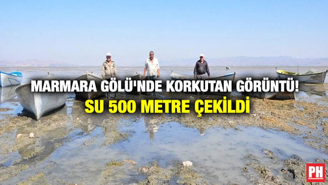MARMARA GÖLÜ’NDE KORKUTAN GÖRÜNTÜ! SU 500 METRE ÇEKİLDİ