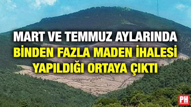 MART VE TEMMUZ AYLARINDA BİNDEN FAZLA MADEN İHALESİ YAPILDIĞI ORTAYA ÇIKTI