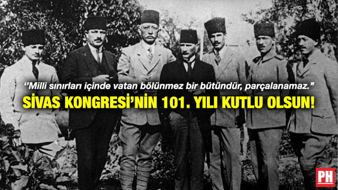 ”MİLLİ SINIRLARI İÇİNDE VATAN BÖLÜNMEZ BİR BÜTÜNDÜR, PARÇALANAMAZ.” SİVAS KONGRESİ’NİN 101. YILI KUTLU OLSUN!