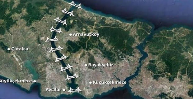 Kanal İstanbul’un güzergahı Karadeniz kıyısındaki Karaburun'dan başlayacak, Arnavutköy, Esenyurt, Başakşehir, Avcılar ve Esenyurt'tan geçip Marmara'ya Küçükçekmece'den bağlanacak.