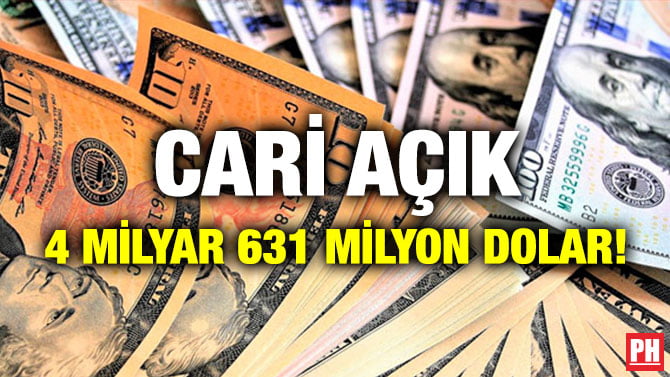 CARİ AÇIK 4 MİLYAR 631 MİLYON DOLAR!