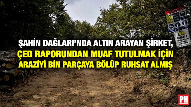 ŞAHİN DAĞLARI’NDA ALTIN ARAYAN ŞİRKET, ÇED RAPORUNDAN MUAF TUTULMAK İÇİN ARAZİYİ BİN PARÇAYA BÖLÜP RUHSAT ALMIŞ