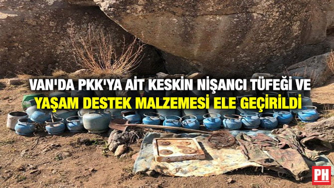 VAN’DA PKK’YA AİT KESKİN NİŞANCI TÜFEĞİ VE YAŞAM DESTEK MALZEMESİ ELE GEÇİRİLDİ