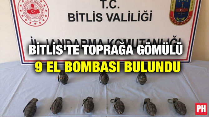 BİTLİS’TE TOPRAĞA GÖMÜLÜ 9 EL BOMBASI BULUNDU