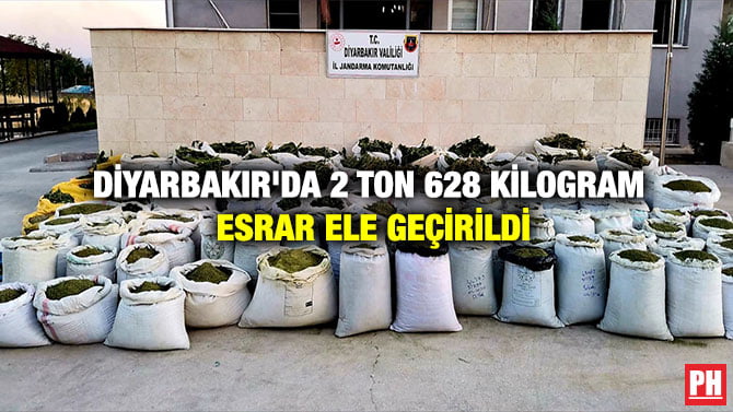 DİYARBAKIR’DA 2 TON 628 KİLOGRAM ESRAR ELE GEÇİRİLDİ