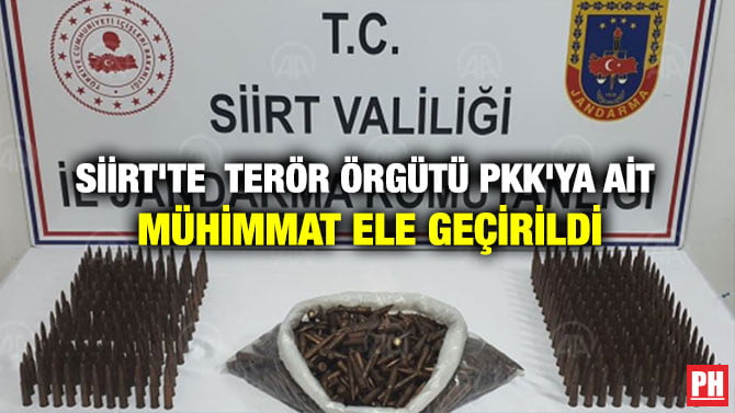 SİİRT’TE  TERÖR ÖRGÜTÜ PKK’YA AİT MÜHİMMAT ELE GEÇİRİLDİ