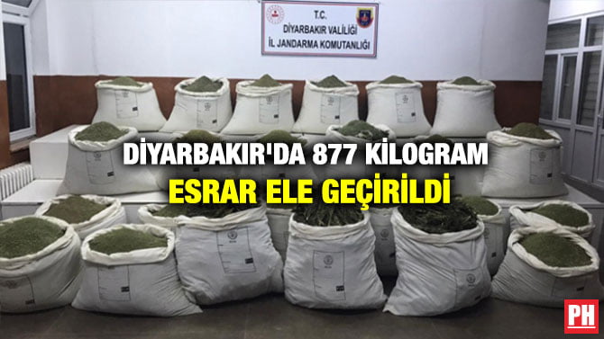 DİYARBAKIR’DA 877 KİLOGRAM ESRAR ELE GEÇİRİLDİ