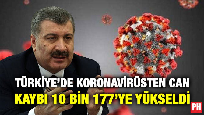 TÜRKİYE’DE KORONAVİRÜSTEN CAN KAYBI 10 BİN 177’YE YÜKSELDİ
