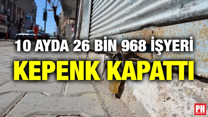 10 AYDA 26 BİN 968 İŞYERİ KEPENK KAPATTI