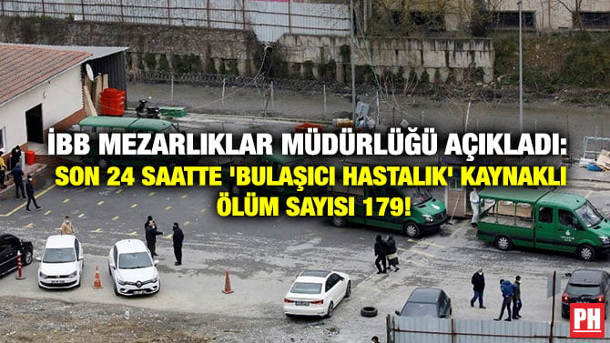 İBB MEZARLIKLAR MÜDÜRLÜĞÜ AÇIKLADI: SON 24 SAATTE ‘BULAŞICI HASTALIK’ KAYNAKLI ÖLÜM SAYISI 179!