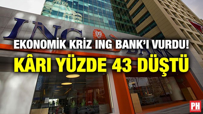 EKONOMİK KRİZ ING BANK’I VURDU! KÂRI YÜZDE 43 DÜŞTÜ