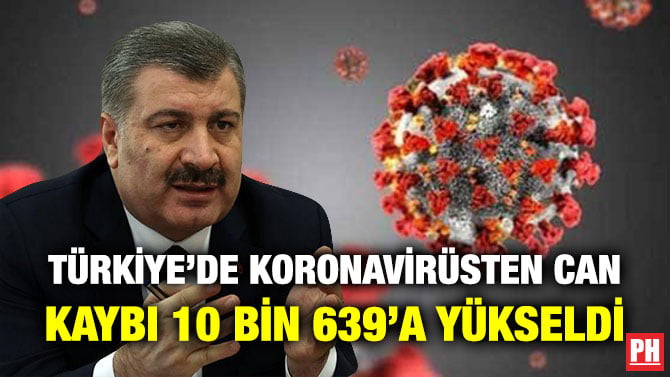 TÜRKİYE’DE KORONAVİRÜSTEN CAN KAYBI 10 BİN 639’A YÜKSELDİ