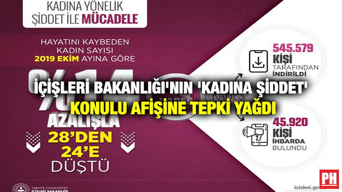 İÇİŞLERİ BAKANLIĞI’NIN ‘KADINA ŞİDDET’ KONULU AFİŞİNE TEPKİ YAĞDI