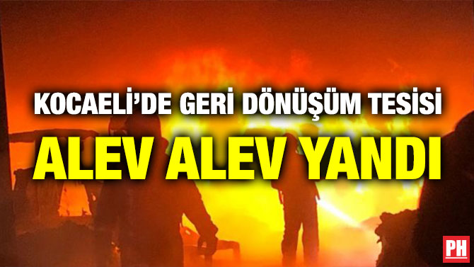 KOCAELİ’DE GERİ DÖNÜŞÜM TESİSİ ALEV ALEV YANDI    