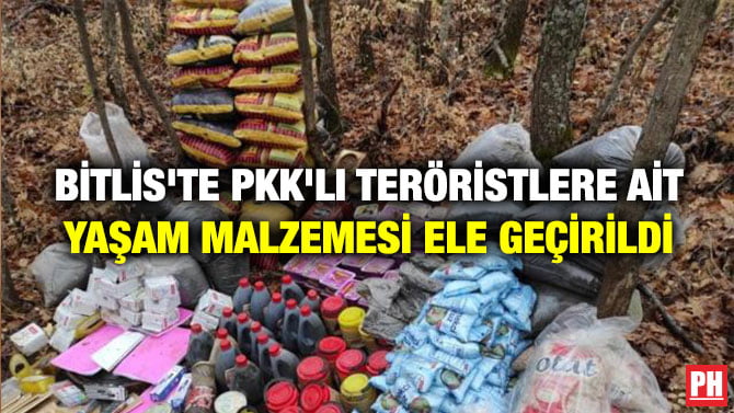 BİTLİS’TE PKK’LI TERÖRİSTLERE AİT YAŞAM MALZEMESİ ELE GEÇİRİLDİ