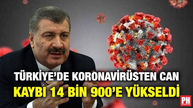 TÜRKİYE’DE KORONAVİRÜSTEN CAN KAYBI 14 BİN 900’E YÜKSELDİ