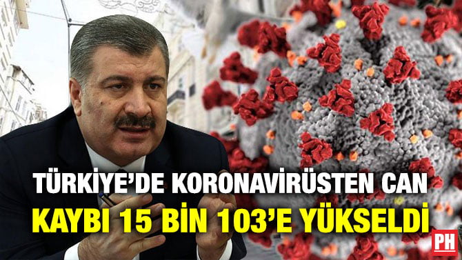 TÜRKİYE’DE KORONAVİRÜSTEN CAN KAYBI 15 BİN 103’E YÜKSELDİ