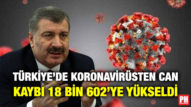 TÜRKİYE’DE KORONAVİRÜSTEN CAN KAYBI 18 BİN 602’YE YÜKSELDİ  