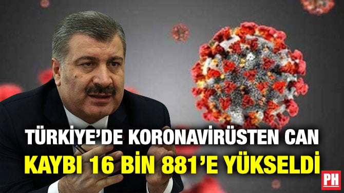 TÜRKİYE’DE KORONAVİRÜSTEN CAN KAYBI 16 BİN 881’E YÜKSELDİ