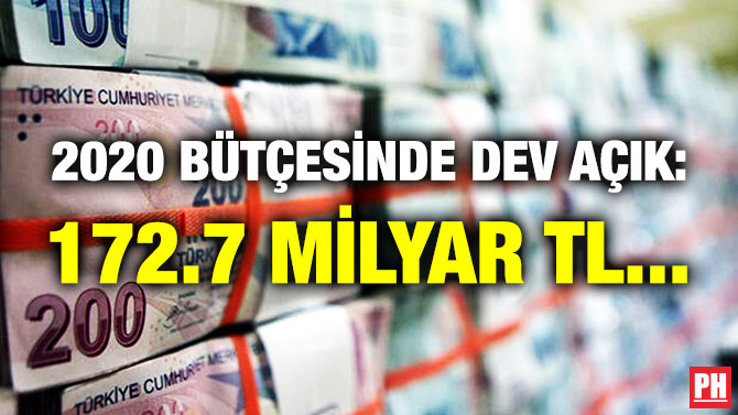 2020 Bütçesinde Dev Açık: 172.7 Milyar TL…