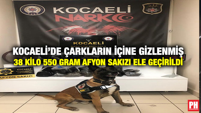 Kocaeli’de Çarkların İçine Gizlenmiş 38 Kilo 550 Gram Afyon Sakızı Ele Geçirildi