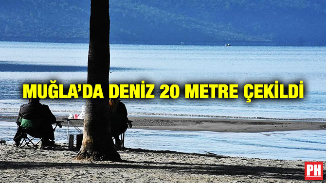 Muğla’da Deniz 20 Metre Çekildi