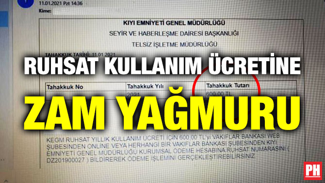 Ruhsat Kullanım Ücretine Zam Yağmuru