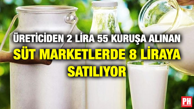 Üreticiden 2 Lira 55 Kuruşa Alınan Süt Marketlerde 8 Liraya Satılıyor
